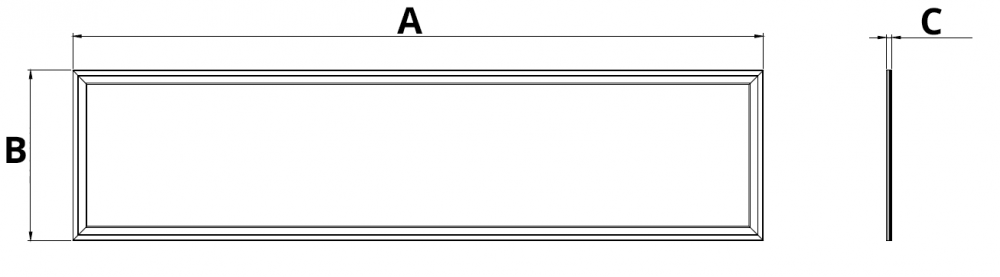 LED PANEL 2XT 120x30 méret