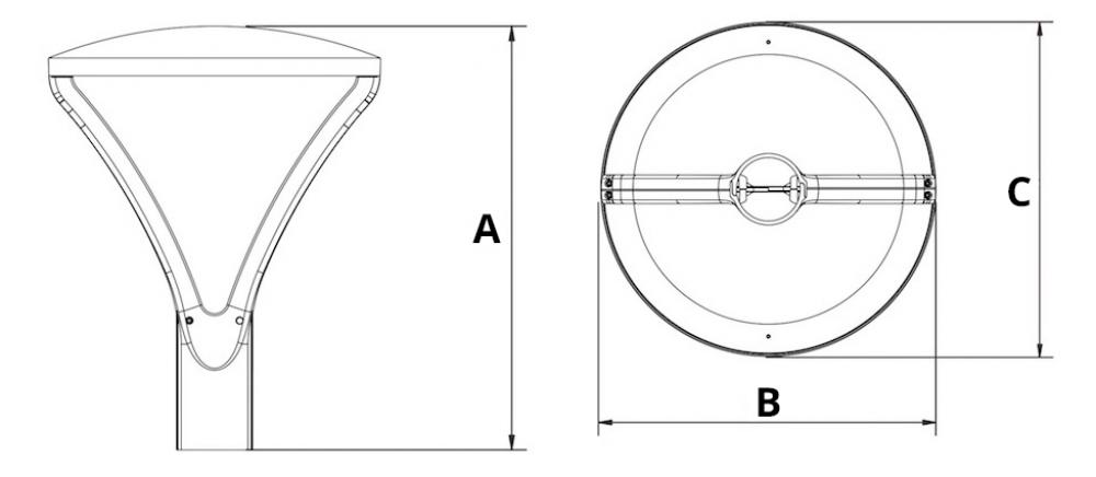 POLE LED méret